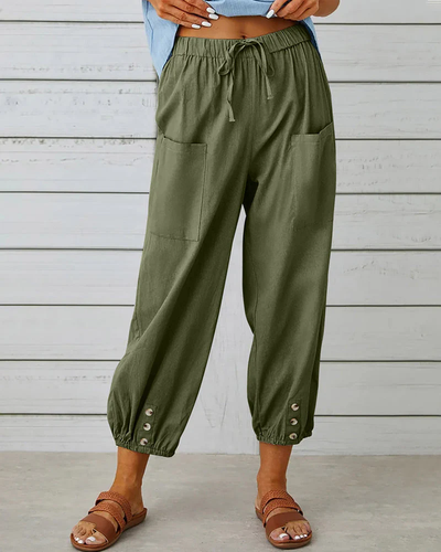 Airy trousers – Casual style with elasticated hem and pockets