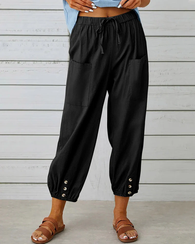 Airy trousers – Casual style with elasticated hem and pockets