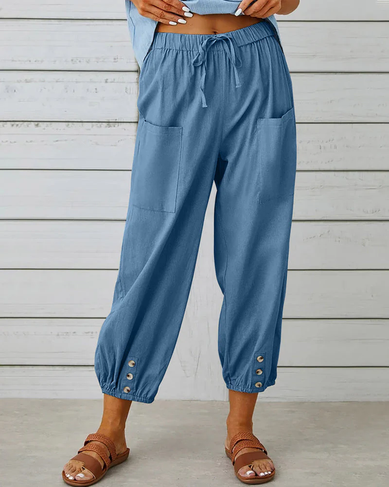 Airy trousers – Casual style with elasticated hem and pockets
