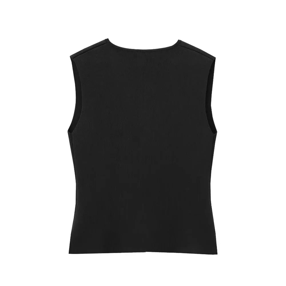 Lina - Sleeveless Gilet Top