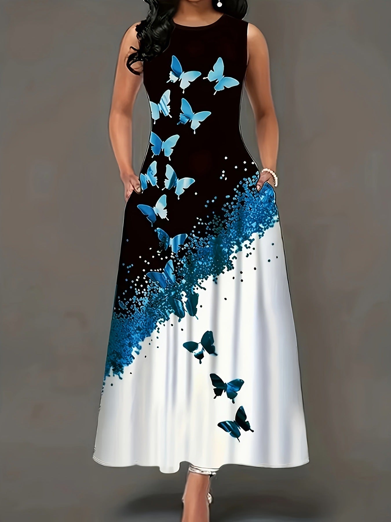 Adaline | Elegante Vlinderjurk Met Pockets En Vloeiende Pasvorm