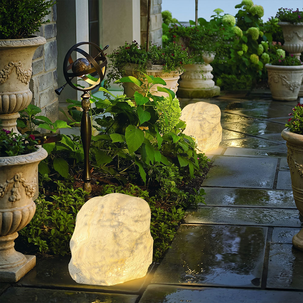 Delorien - Sculptural Stone Outdoor Lamp