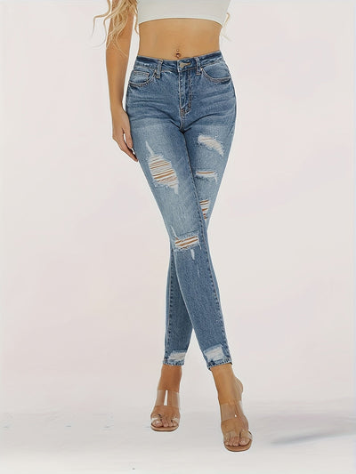 Aisha | Zomerse Dames Casual Geripste Denim Jeans
