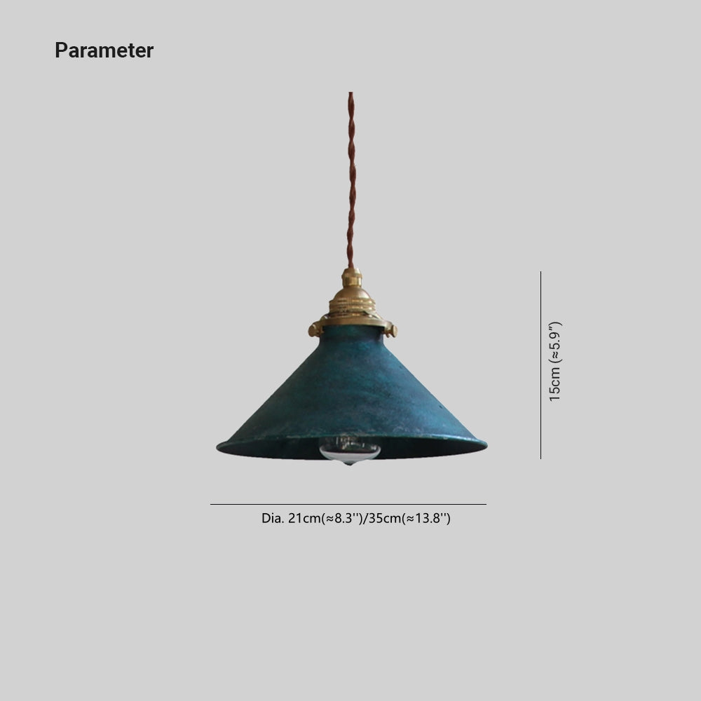 Valessio - Vintage LED Pendant Light Blue Metal Shade E14 Base