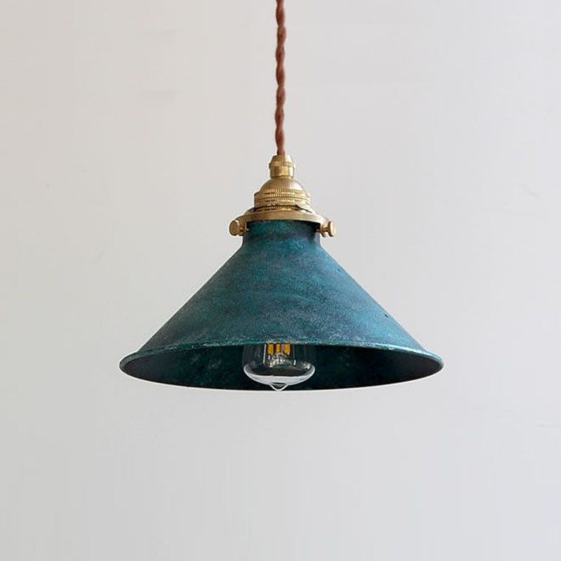 Valessio - Vintage LED Pendant Light Blue Metal Shade E14 Base