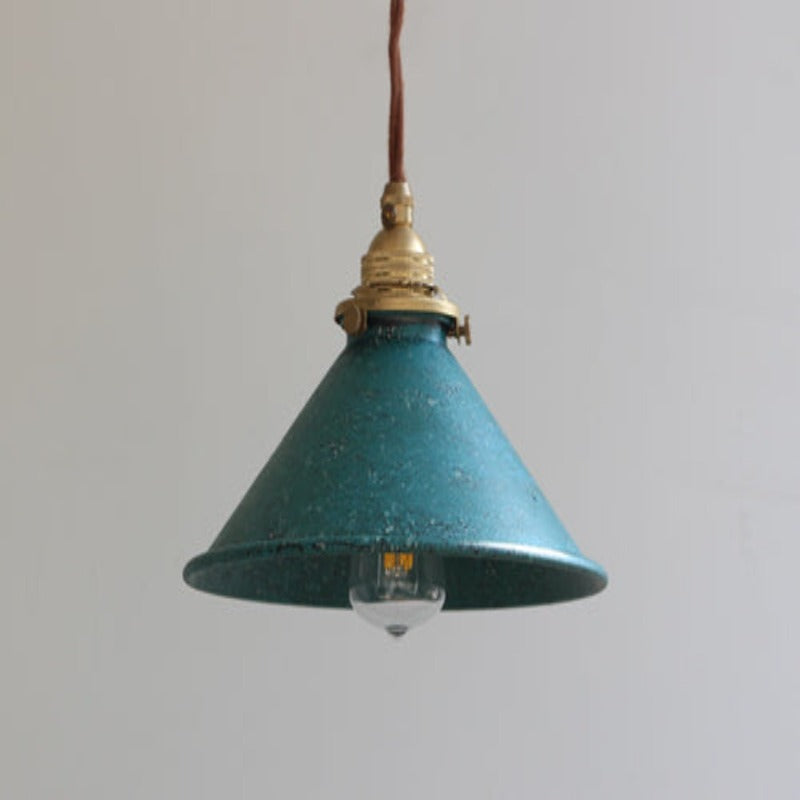 Valessio - Vintage LED Pendant Light Blue Metal Shade E14 Base