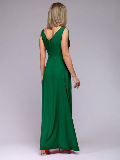 Alicia | Elegante Maxi Jurk met Diepe V-hals en Split