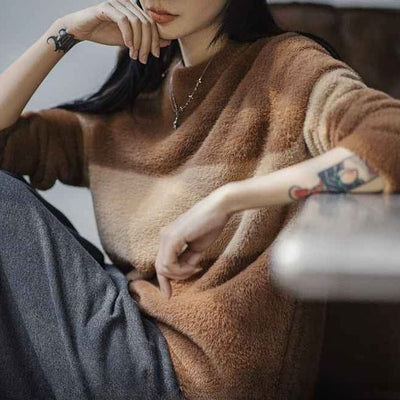 Aliya | Gezellige Geblokte Sweater Voor Koude Dagen