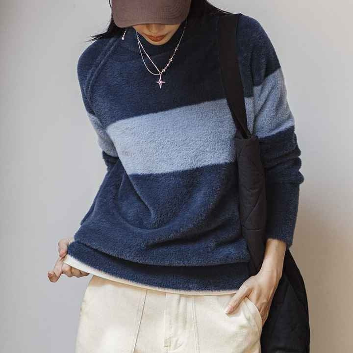 Aliya | Gezellige Geblokte Sweater Voor Koude Dagen