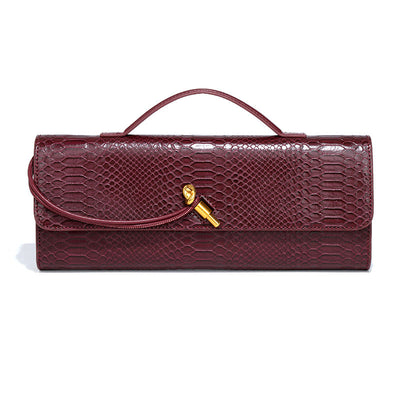 Alodia | Luxe Slangenpatroon Clutch met Gouden Accenten