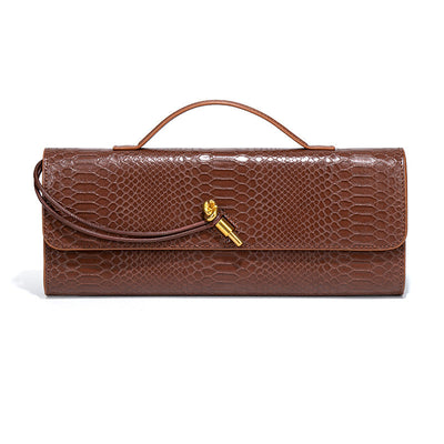 Alodia | Luxe Slangenpatroon Clutch met Gouden Accenten