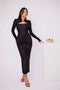 Alora | Elegante Jurk met Metaal Detail en Plissé