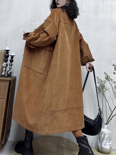 Amanda | Lange Trendy Trenchcoat met Stijlvolle Details