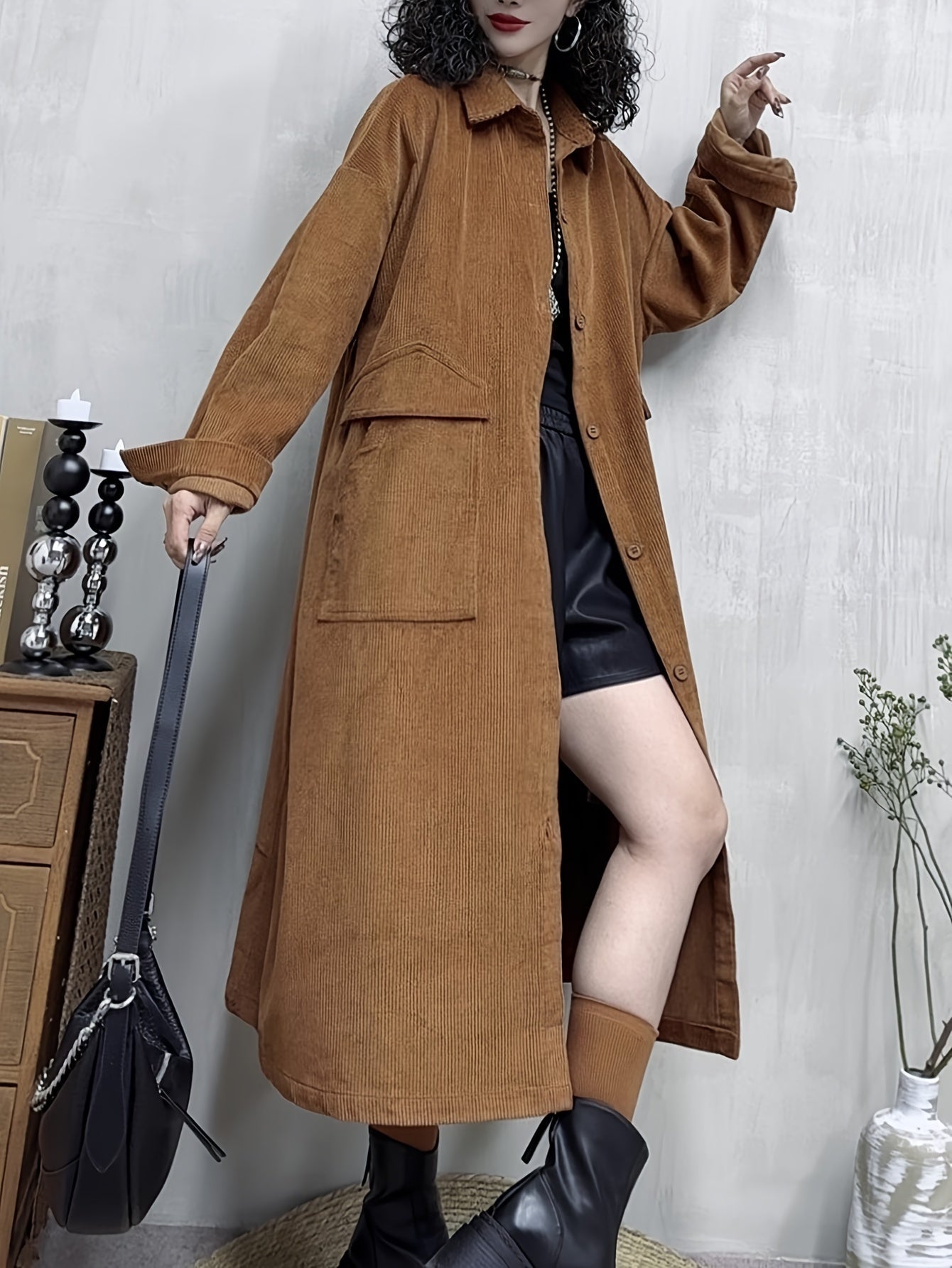 Amanda | Lange Trendy Trenchcoat met Stijlvolle Details