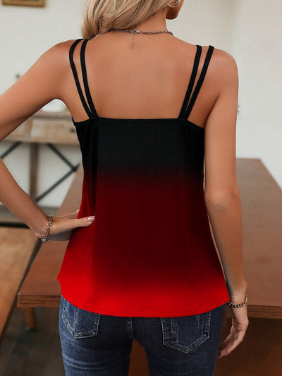 Amara | Zwarte & Rode Gradient Top voor Vrouwen