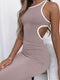 Amara | Sexy Ribbed Zomerjurk met Open Rug Design