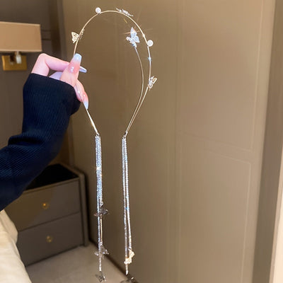 Amara | Elegante Vlinder Hoofdband met Kwastjes en Parels