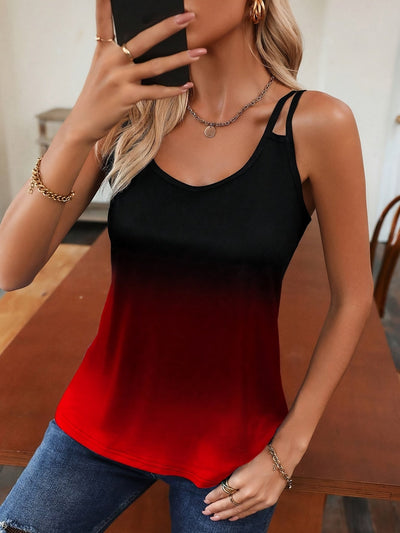 Amara | Zwarte & Rode Gradient Top voor Vrouwen