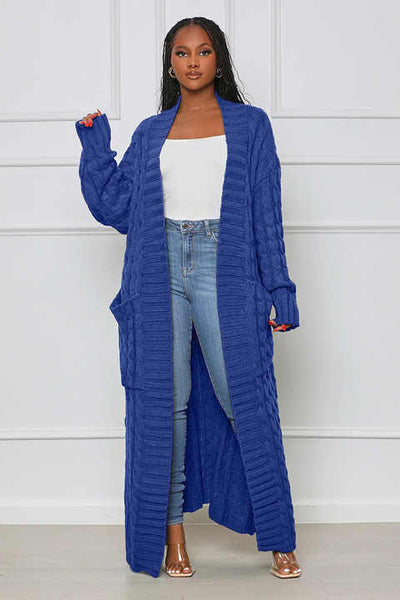 Amari | Luxe Lange Gebreide Cardigan met Pockets