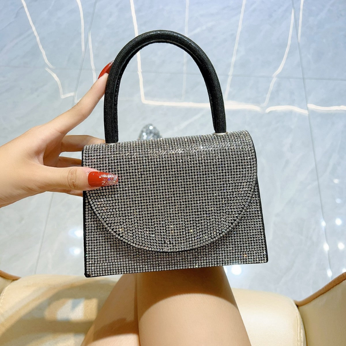 Anabelle | Luxe Handtas met Sprankelende Strass