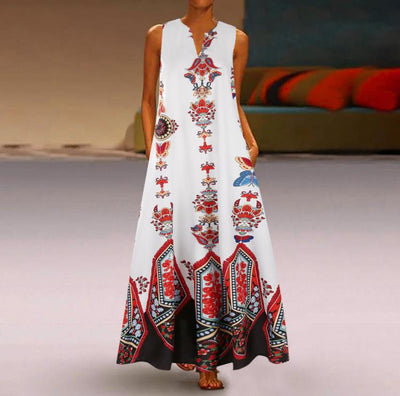 Angela | Bohemian Maxi Jurk met Unieke Print