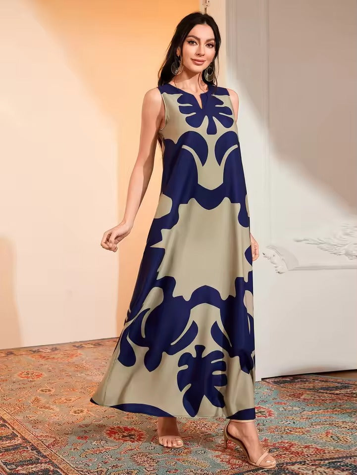 Angelina | Elegante Maxi Jurk met Stijlvolle Print