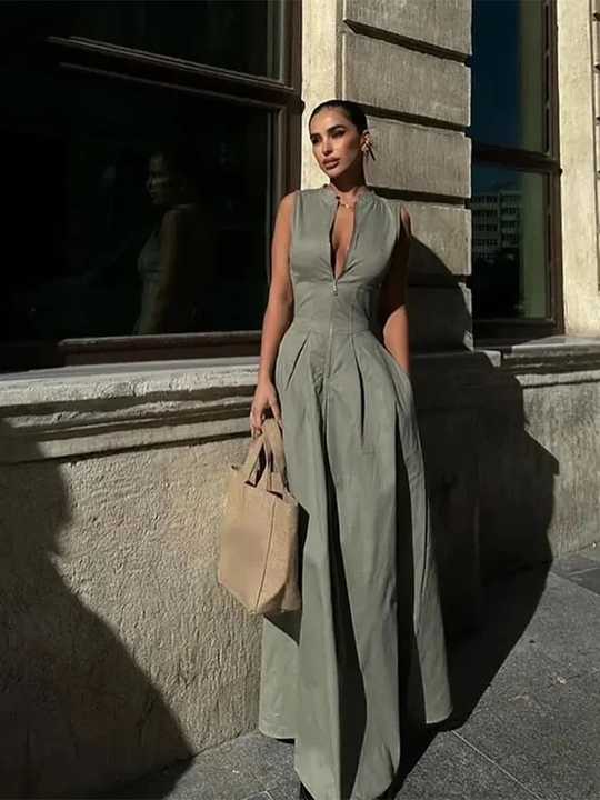 Angie | Stijlvolle Mouwloze Maxi Jurk met Hoge Taille