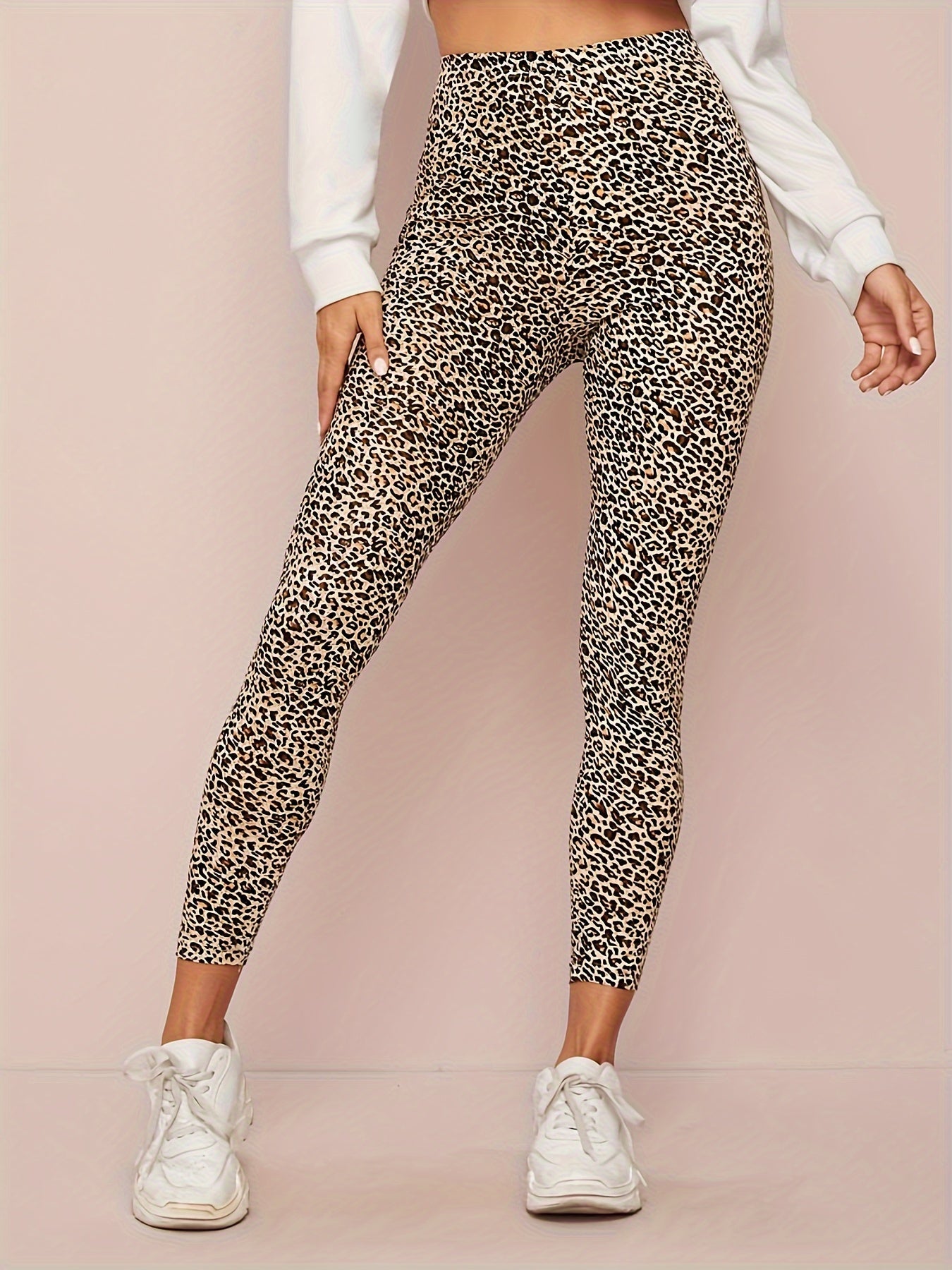 Anie | Dames Leggings met Luipaardprint en Hoge Taille