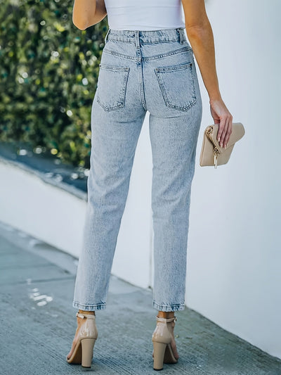 Anna | Vrouwen Klassieke Rechte Gekorte Jeans