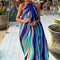 Annalise | Elegante Halter Maxi-Jurk met Zwierige Print