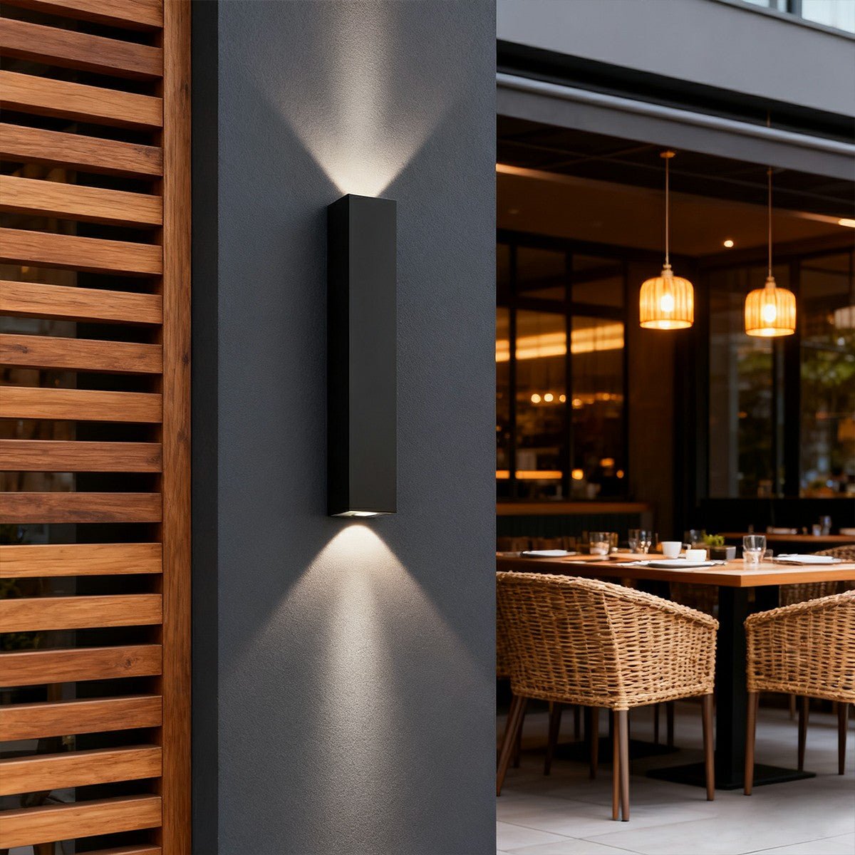 Faye - Outdoor LED Wall Light Up Down Warm White IP65