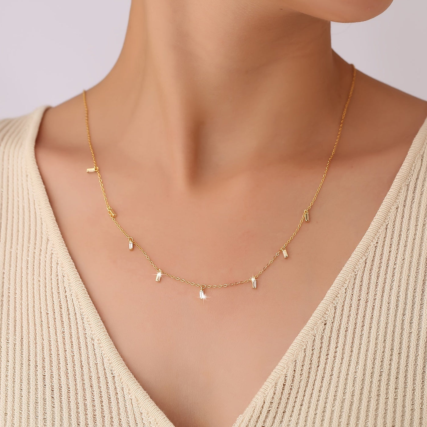 Arabella | Minimalistische Vierkante Sterrenhemel Halsketting