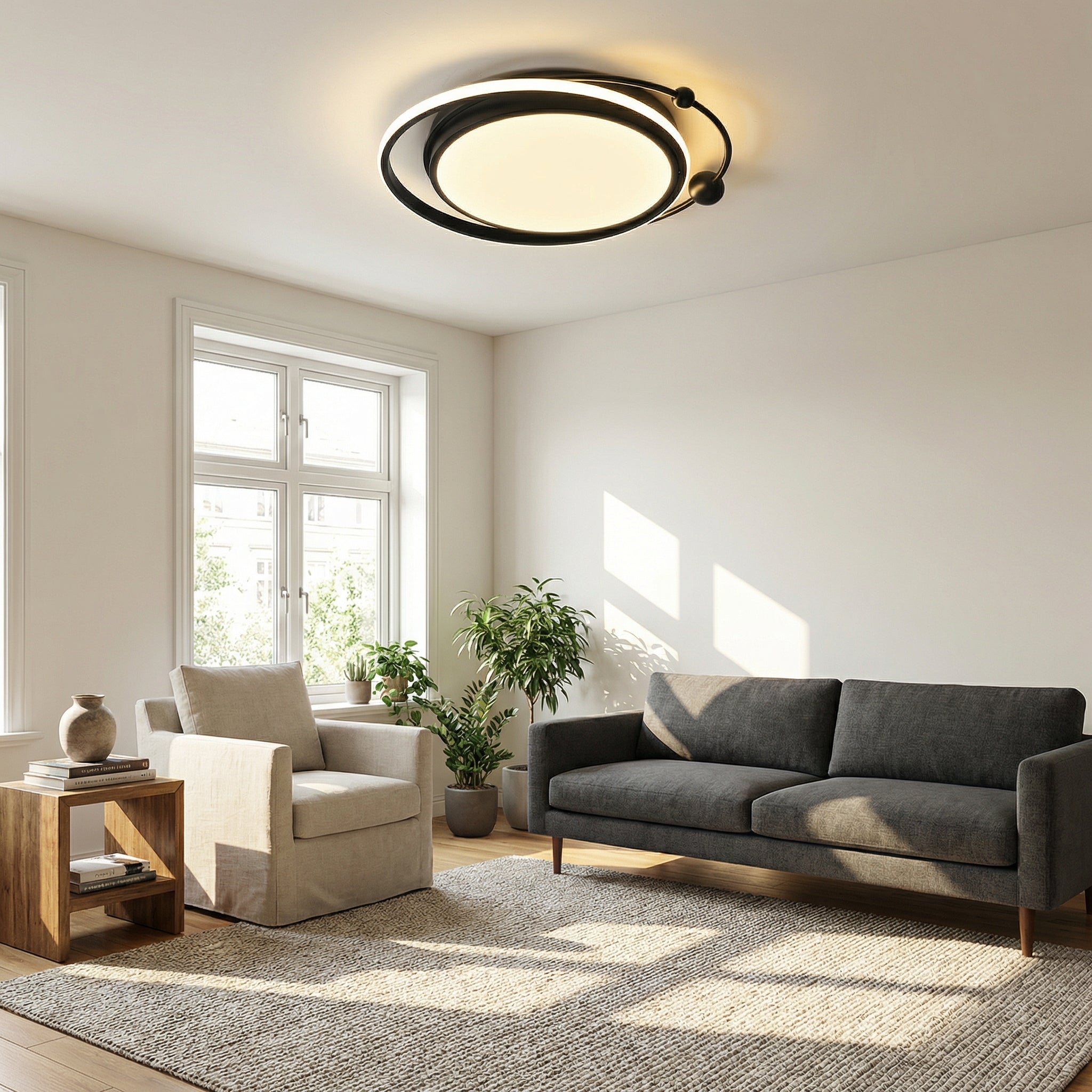 Orbixor – Black LED Ceiling Light 48Cm