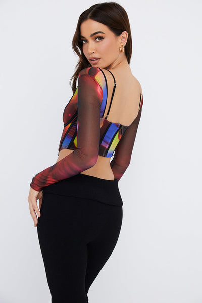 Helisanne - Artistic Mesh Corset Top