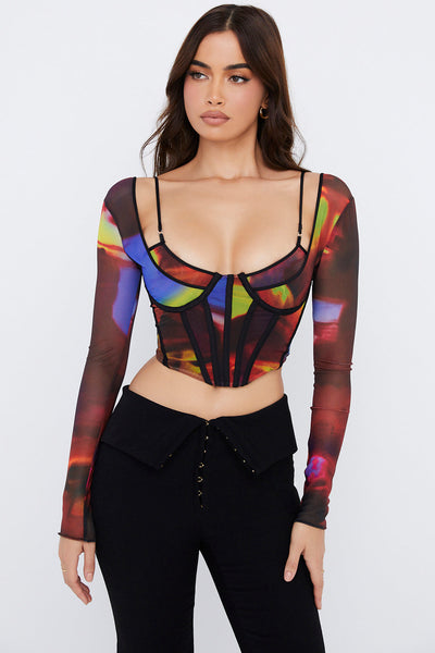 Helisanne - Artistic Mesh Corset Top