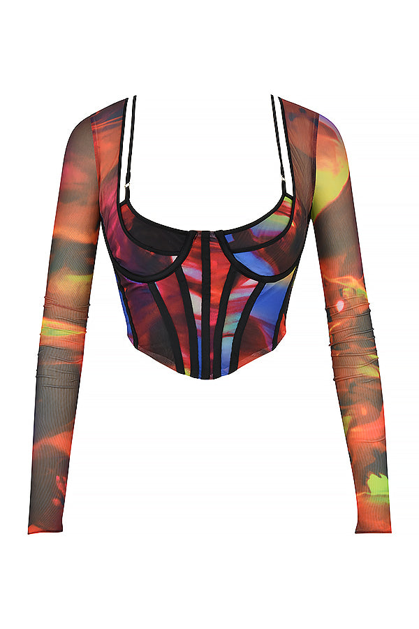 Helisanne - Artistic Mesh Corset Top