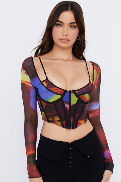 Helisanne - Artistic Mesh Corset Top