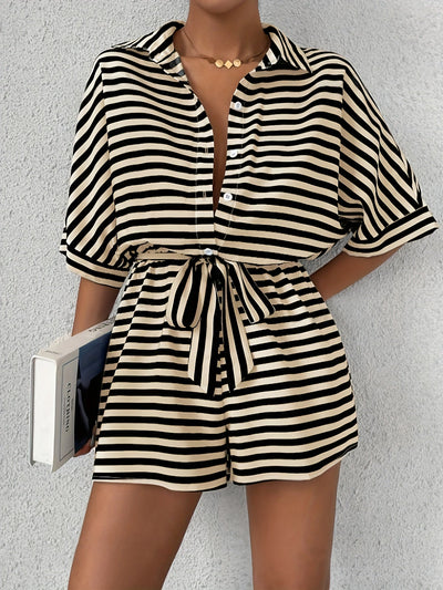 Audrey | Gestreepte Zomer Jumpsuit met Elegante Snit