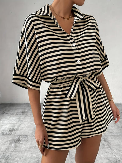 Audrey | Gestreepte Zomer Jumpsuit met Elegante Snit