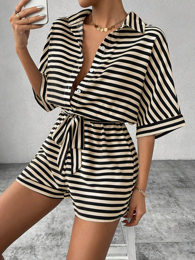 Audrey | Gestreepte Zomer Jumpsuit met Elegante Snit