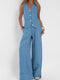 Ava | Stijlvolle Mouwloze Jumpsuit met Wijde Pijpen