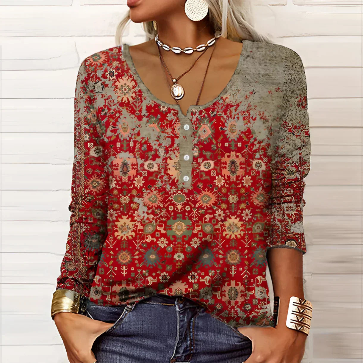 Eliana - Bohemian Print Blouse