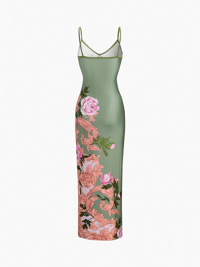 Ava - Zomer lange jurk met bloemen
