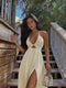 Addison - Rugloze Kriskras Split Midi Dress
