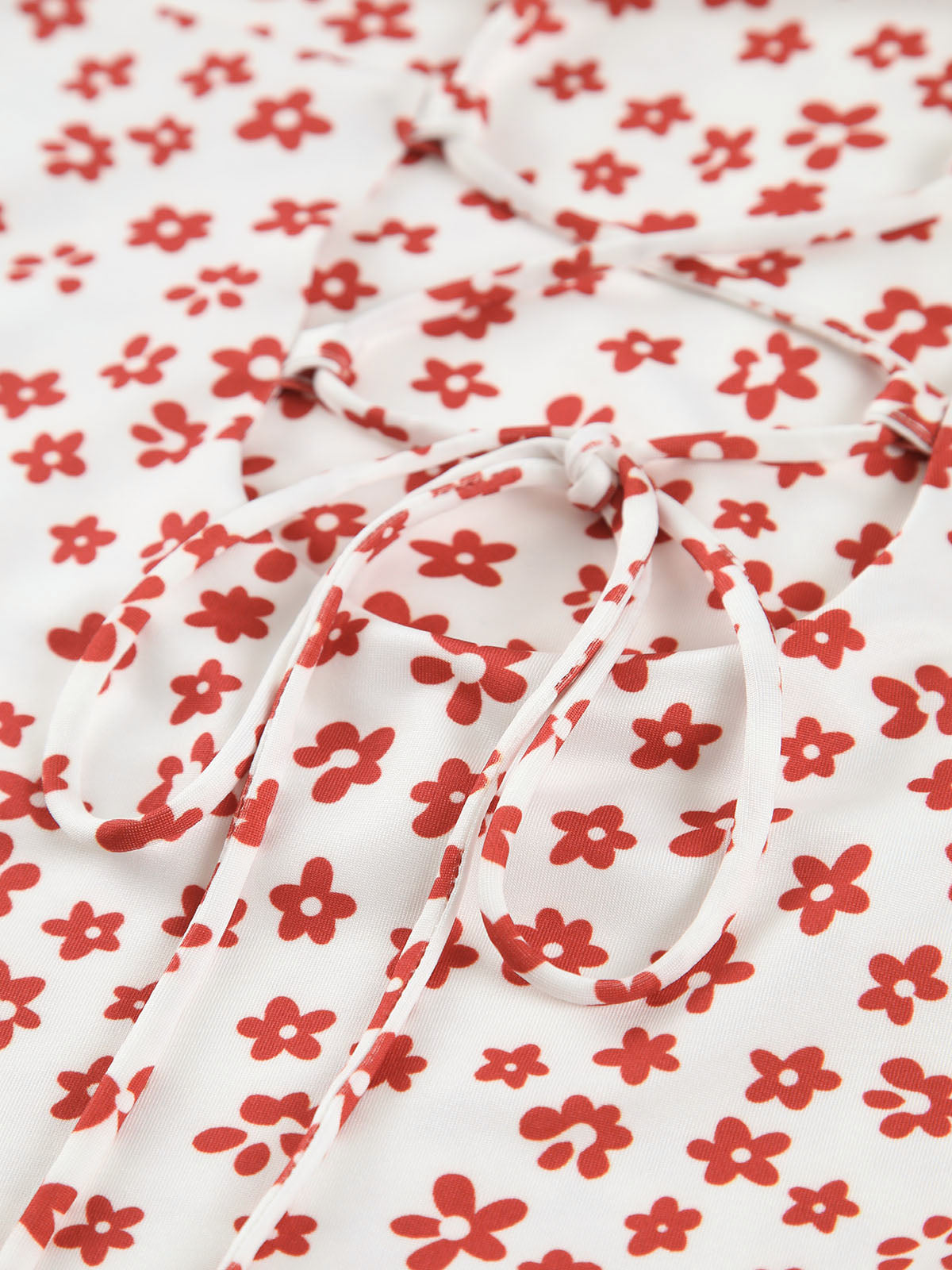 Lenay - Strappy Floral Print Crisscross Flowy Long Short Dress 