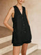 Silvia - V-hals Mouwloos Vest met Hoog Getailleerde Korte Set