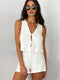 Zaida - Effen Vest Met Korte Broek Set
