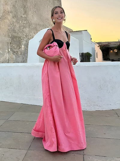 Bárbara - Lange jurk met halterbandjes en bh's