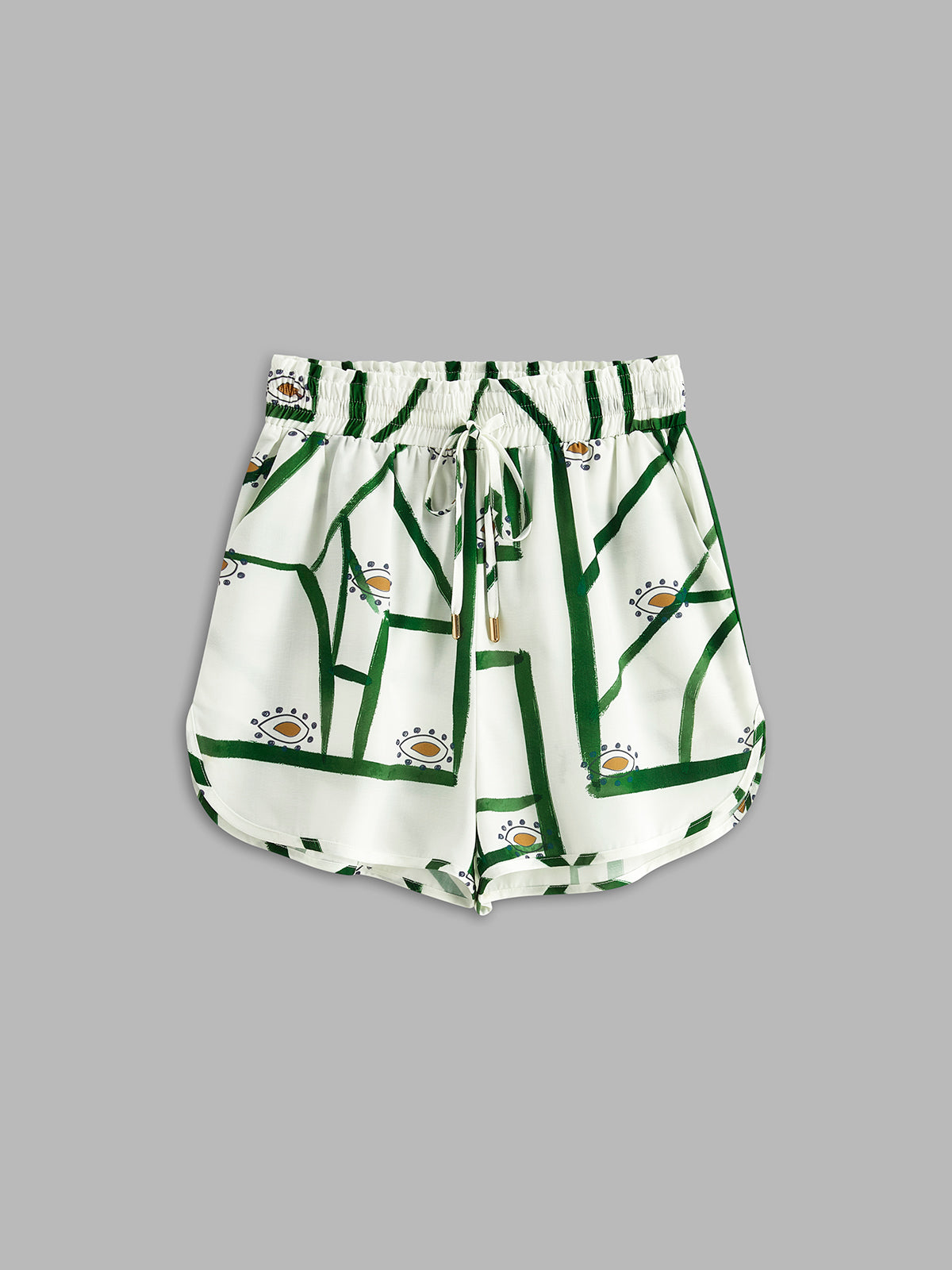 Julia - Printed drawstring shorts set 