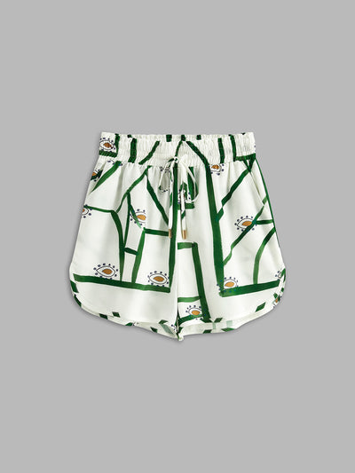 Julia - Printed drawstring shorts set 